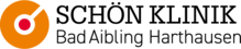 Logo der Schön Klinik Bad Aibling Harthausen mit orange-rotem Symbol und Schriftzug